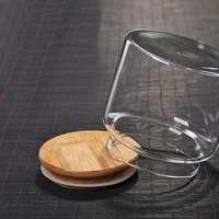 500ml glass food storage high borosilicate food sealed glass containers jar bamboo covered tank kitchen storage tank