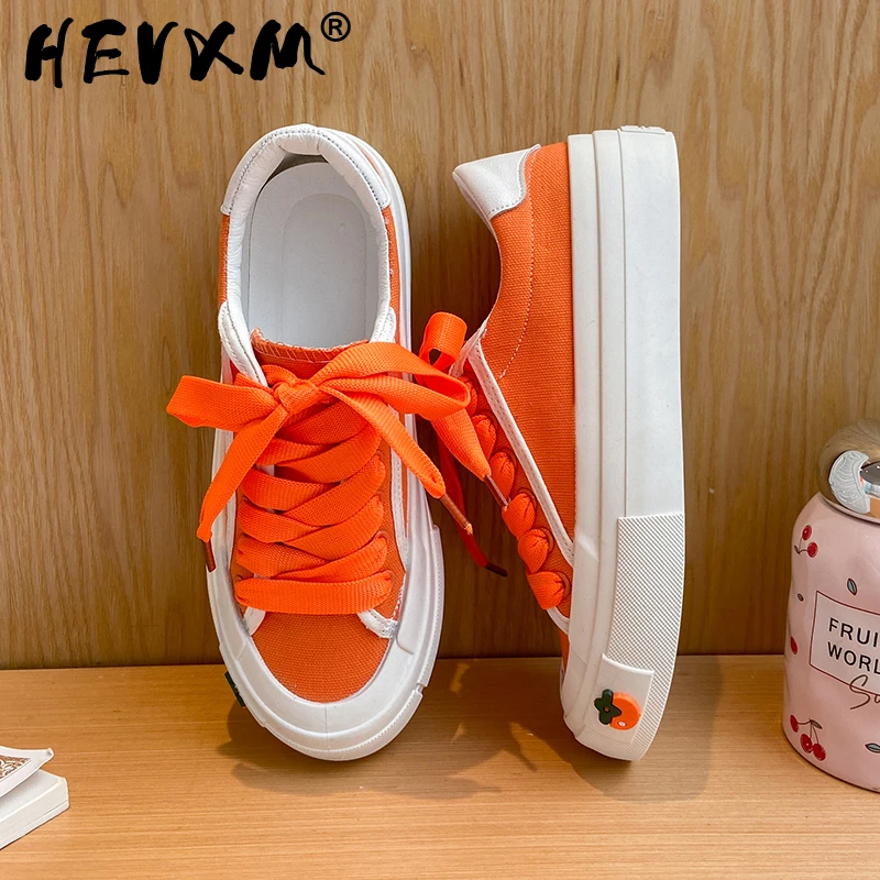 2021 Lady Shoes Women Fashion Lightweight Breathable Flat Shoes Casual Sneakers Lace-Up Flat Shoes Ladies Round Head White Red