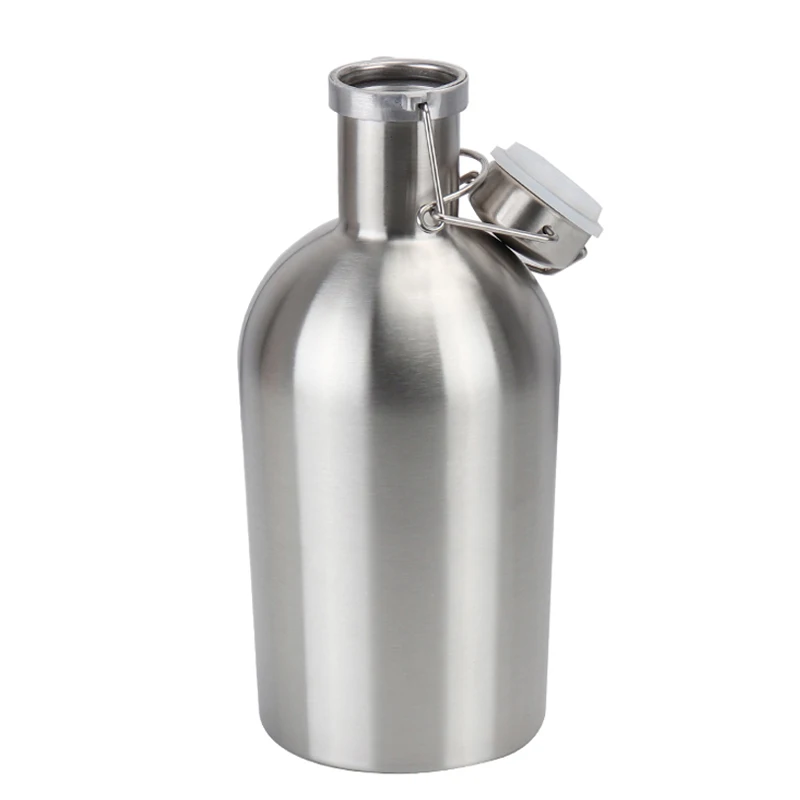 64 oz 64 унций кувшин для пива из нержавеющей стали, 1,9 литр пива бутылка с качающимся верхом сохраняет домороз свежим и холодным с плотным герметичным уплотнением - Цвет: 64 oz