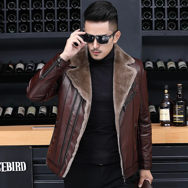 

coat, Real fur real winter wool coat for men, natural wool coat and lining