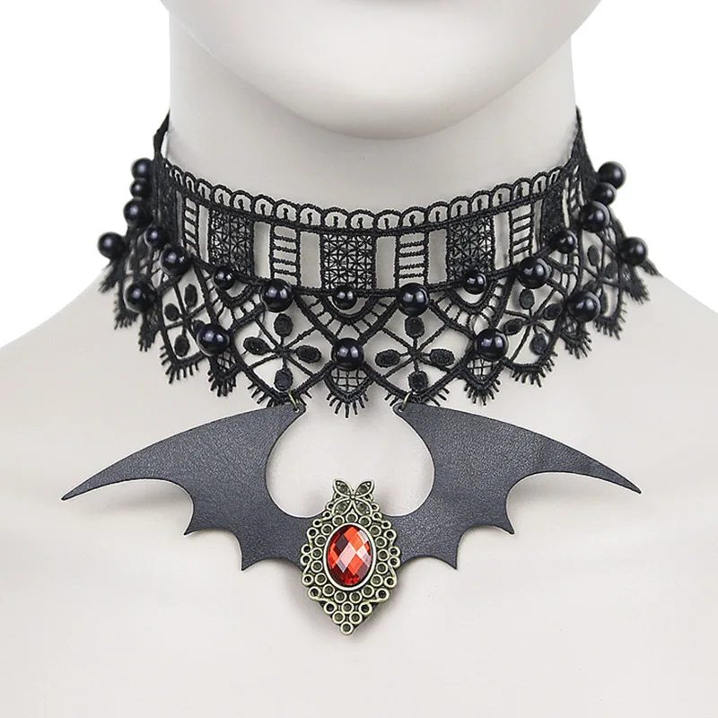 Ожерелье вампира летучей мыши на Хэллоуин Евро американская Ретро Черная