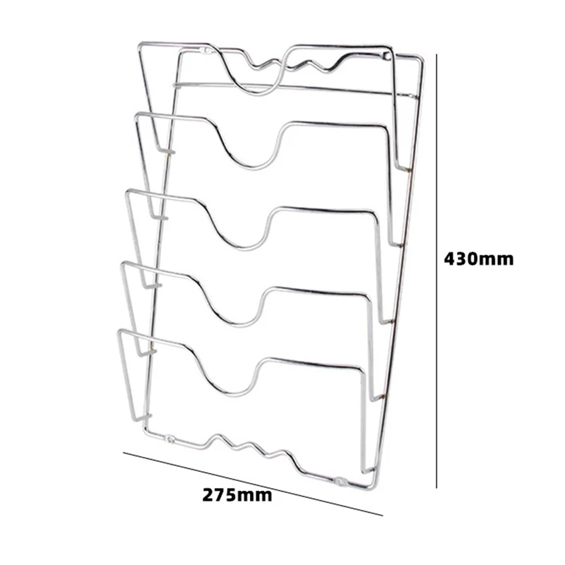 

Metal Clean Pan Lid Holder Anti-Fall Kitchen Accessories Pot Covers 5 Layer Holding Easy Install Save Space Storage Rack Tools