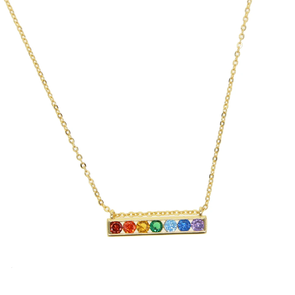 Весенние разноцветные ожерелья 2022 с фианитами Радужное ожерелье плавучая