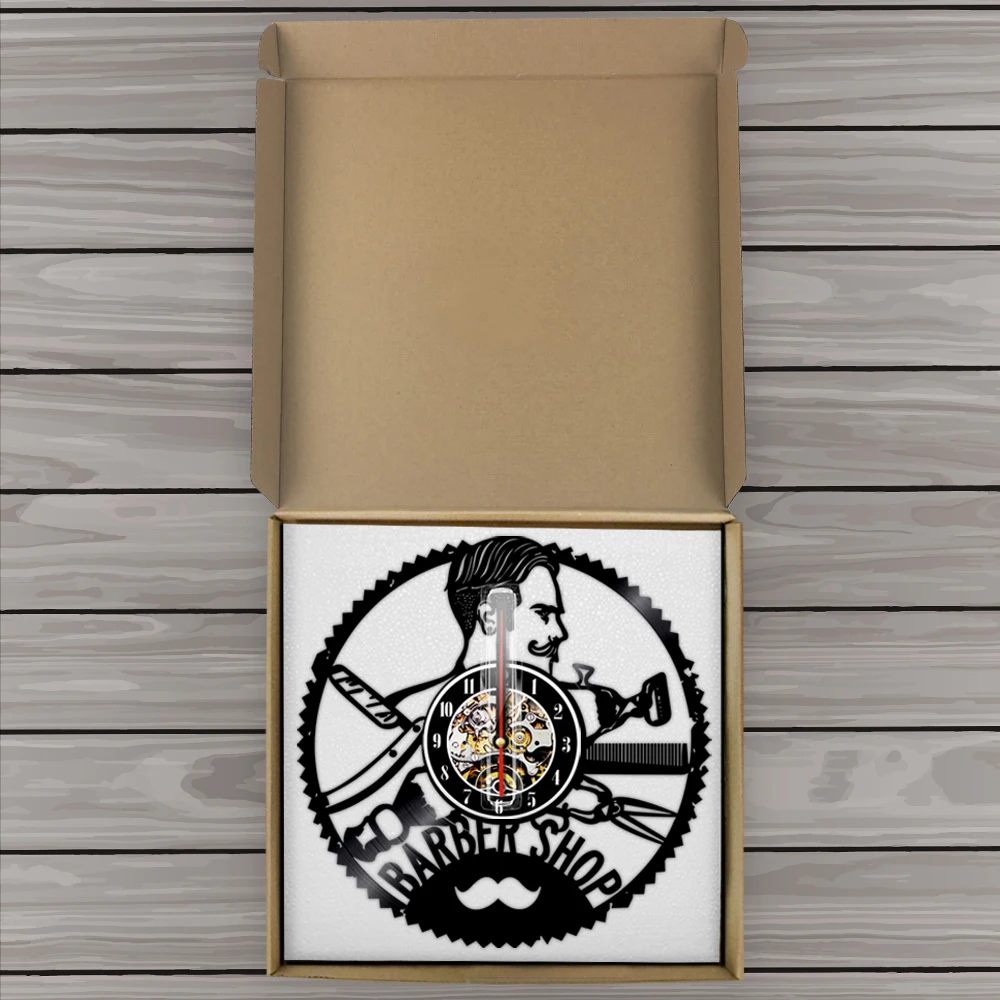 Часы мужские настенные с виниловой пластиной светодиодные бесшумные украшения