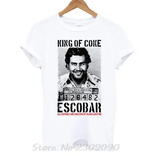 Мужская футболка в стиле хип хоп King of Coke Pablo Escobar Narcos футболки Camisetas Joaquin Guzman