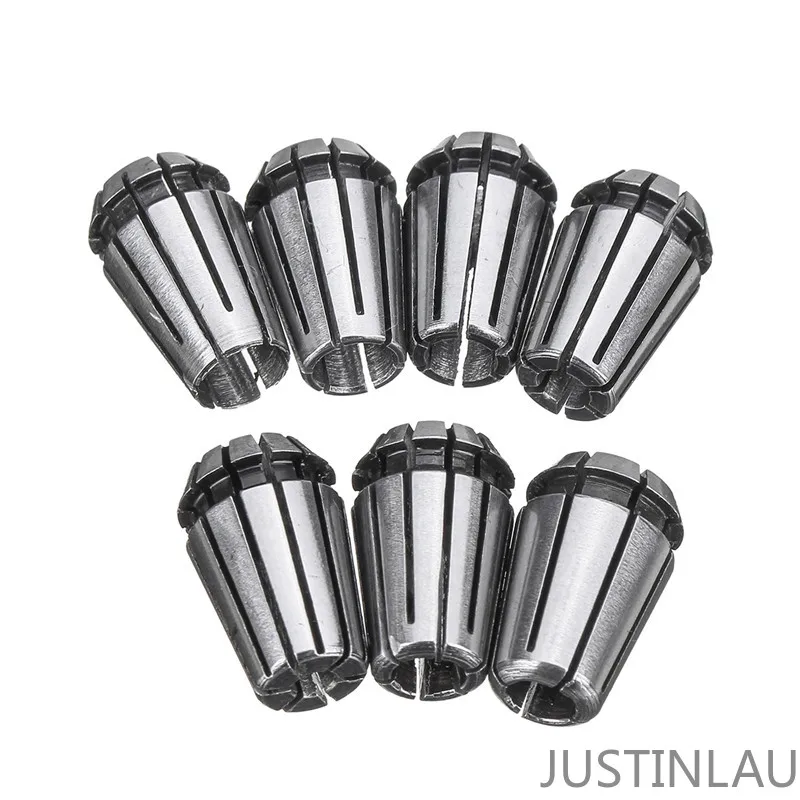 

JUSTINLAU 7Pcs ER11 1-7mm Spring Collet Carving Machine Milling Chuck Collet Tool Holder For CNC Engraving Machine Milling Lathe