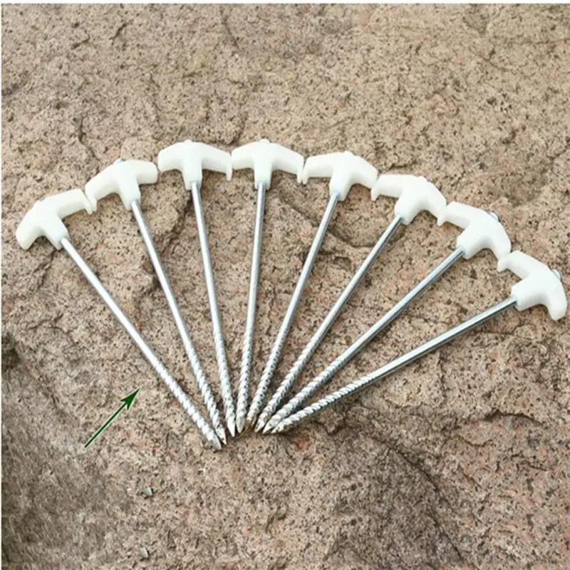 

8Pcs Luminous Outdoor Camping Tent Pegs Nail Plus 8PCS Wind Rope Fluorescence 25CM Tent Nails Tent Building