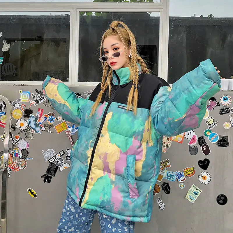 

Пальто хлопковое в гонконгском стиле для женщин, утепленная свободная теплая куртка оверсайз в Корейском стиле, Осень-зима