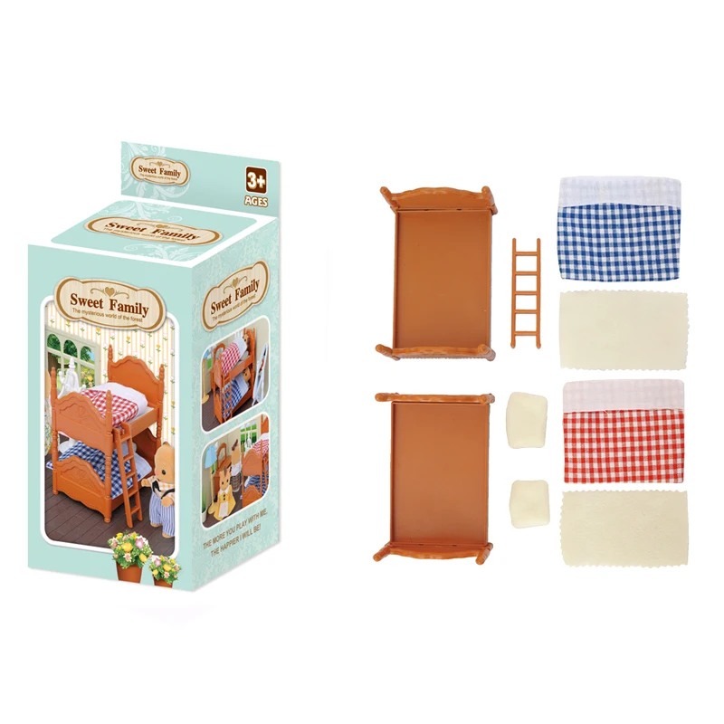 

1:12 Simulation Miniature Bedroom Bed Furniture For Children Toy Mini Dolls Kids Room House Pretend Play Toys For Girls