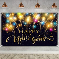 happy new year party decoration supplies extra large fabric banner for 2022 party fireworks photo booth backdrop background