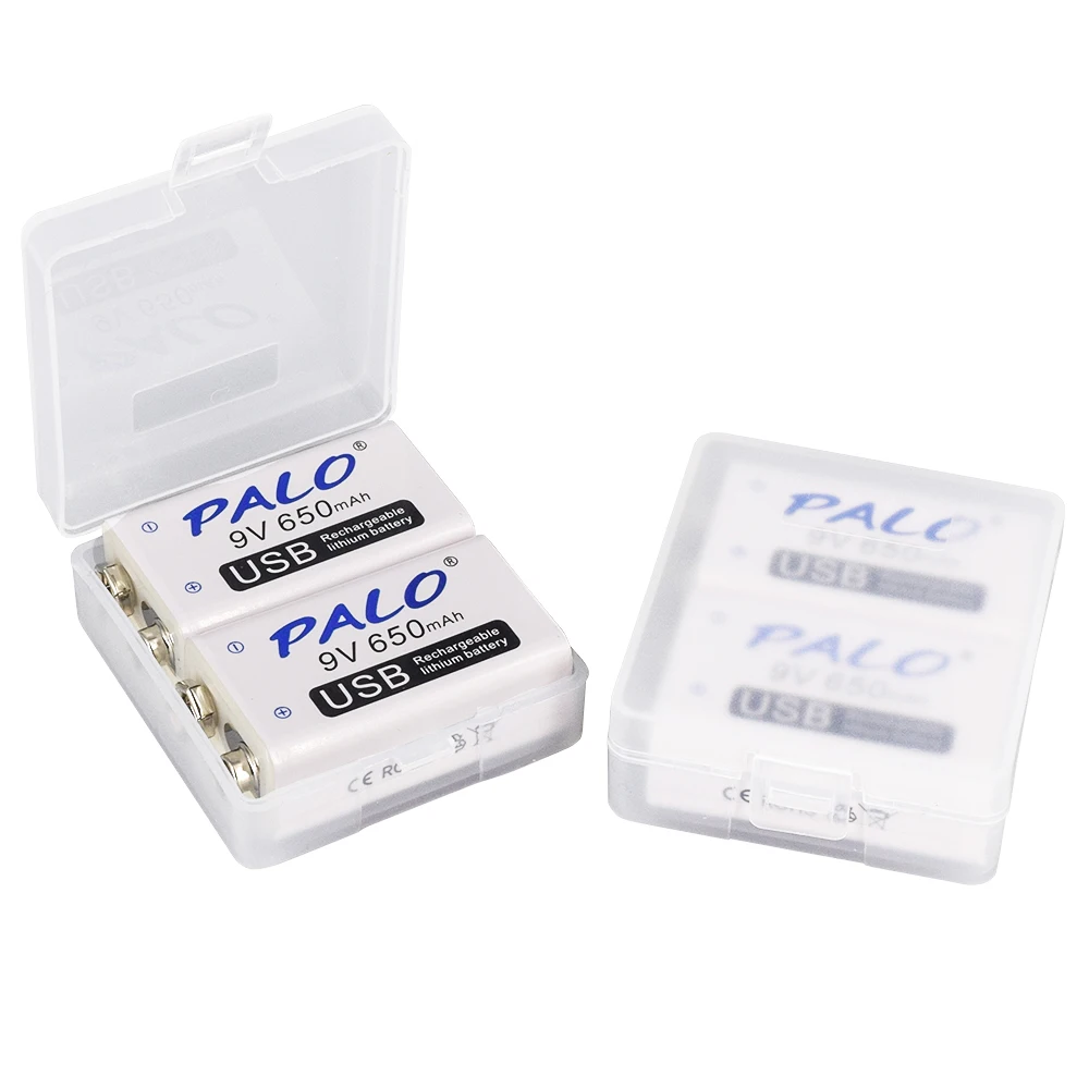 Литий-ионный аккумулятор PALO micro USB 9 в 6F22 В литиевый 650 мА · ч быстрая зарядка