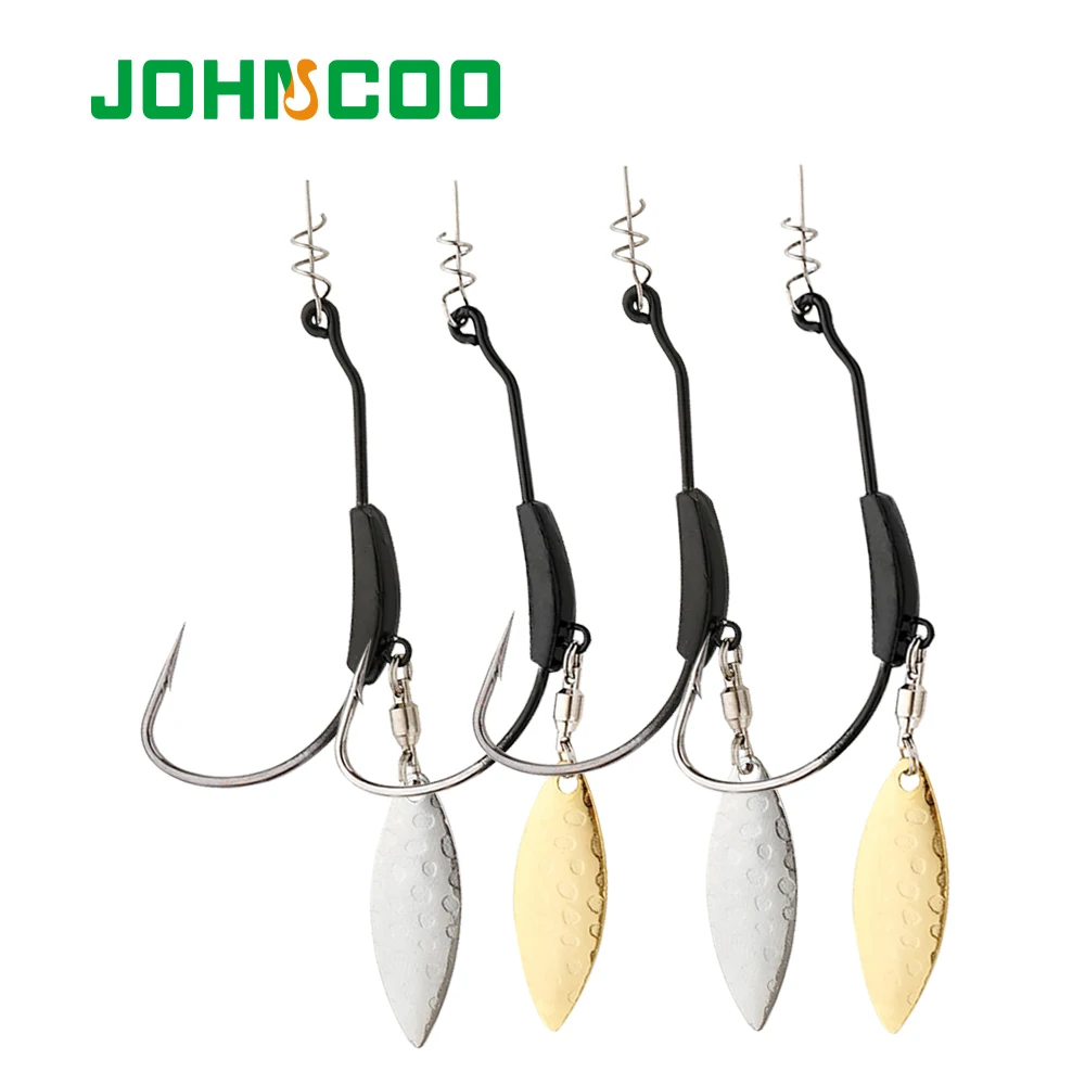 JOHNCOO 4 шт. 2 г 3 5g 7 9 крючок для кривошипа металлическая ложка блестки добавление