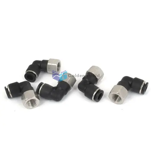 

5 шт. 1/4 "трубка 1/8NPT внутреннюю резьбу 2 способа L Форма пневматические фитинги