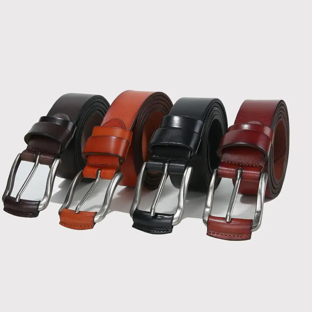 Ремень мужской из натуральной воловьей кожи Роскошный дизайнерский модный