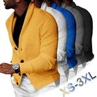 Свитер мужской осенне-зимний, теплый, с лацканами