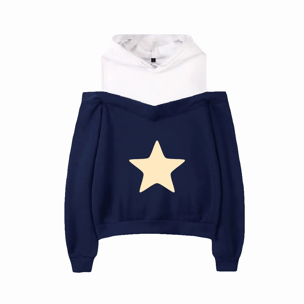 

Balance:UNLIMITED Hoodies Female Off Shoulder Sweatshirt Women's Pullover Harajuku Streetwear Japanese Anime Fashion Clothes