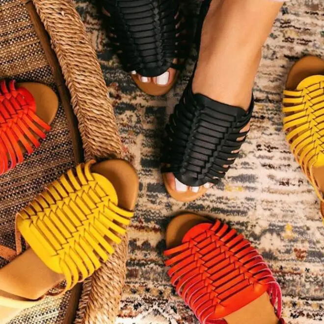 Sandalias de verano nuevas sandalias planas para mujer большие размеры 36 42|Тапочки| |