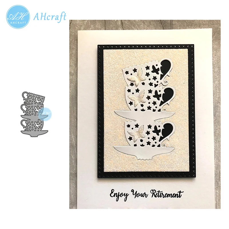 AHcraft трехслойная чашка с изображением Бабочки металлические режущие штампы для