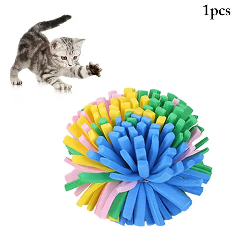 

1pc Cat Toys Pets Ball Toys Rainbow EVA Material Ball Colorful Pet Dog Cat Toy Ball Pet Accessories Puppy Chew Toys Interactive