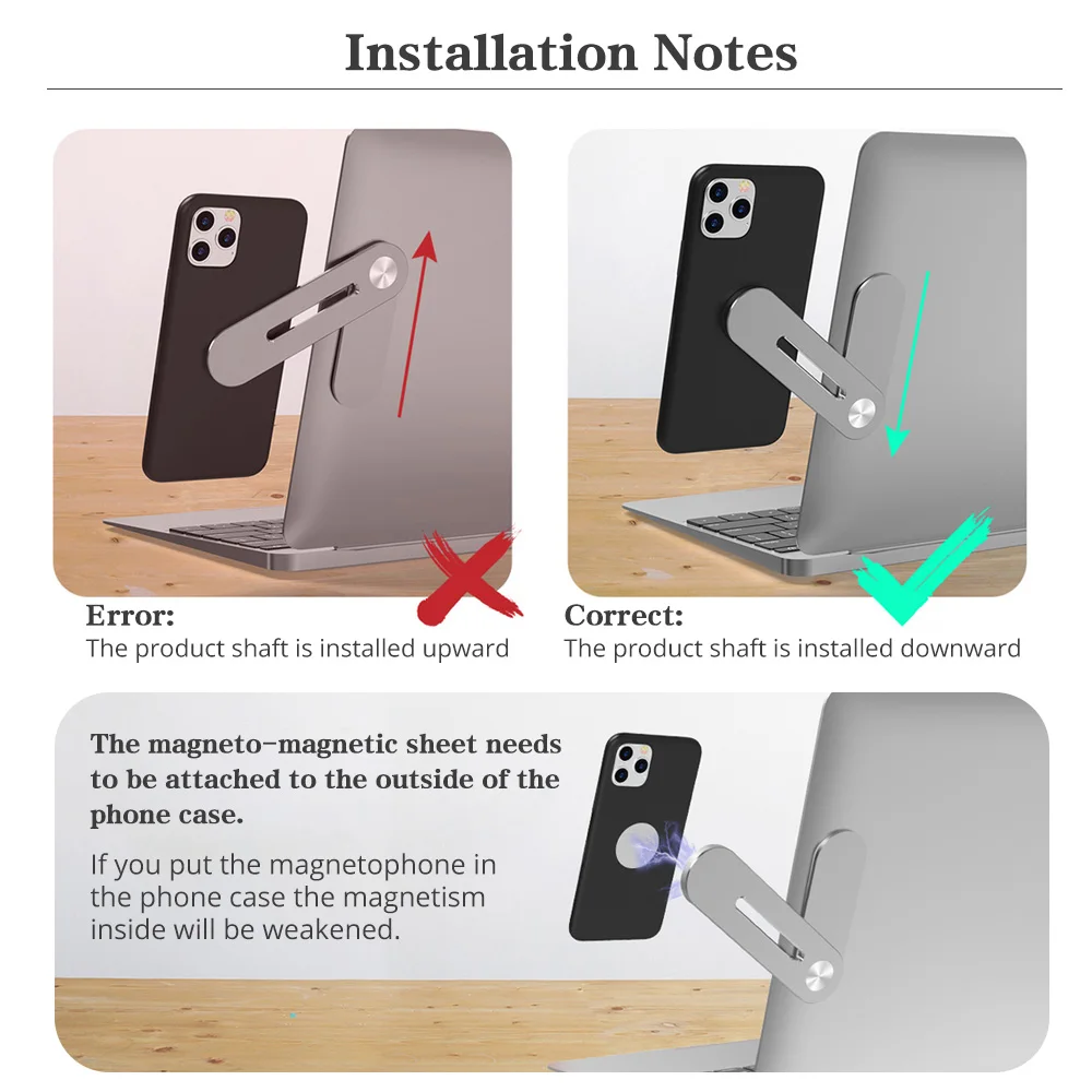 Магнитный держатель для телефона FONKEN складной металлический кронштейн ноутбука