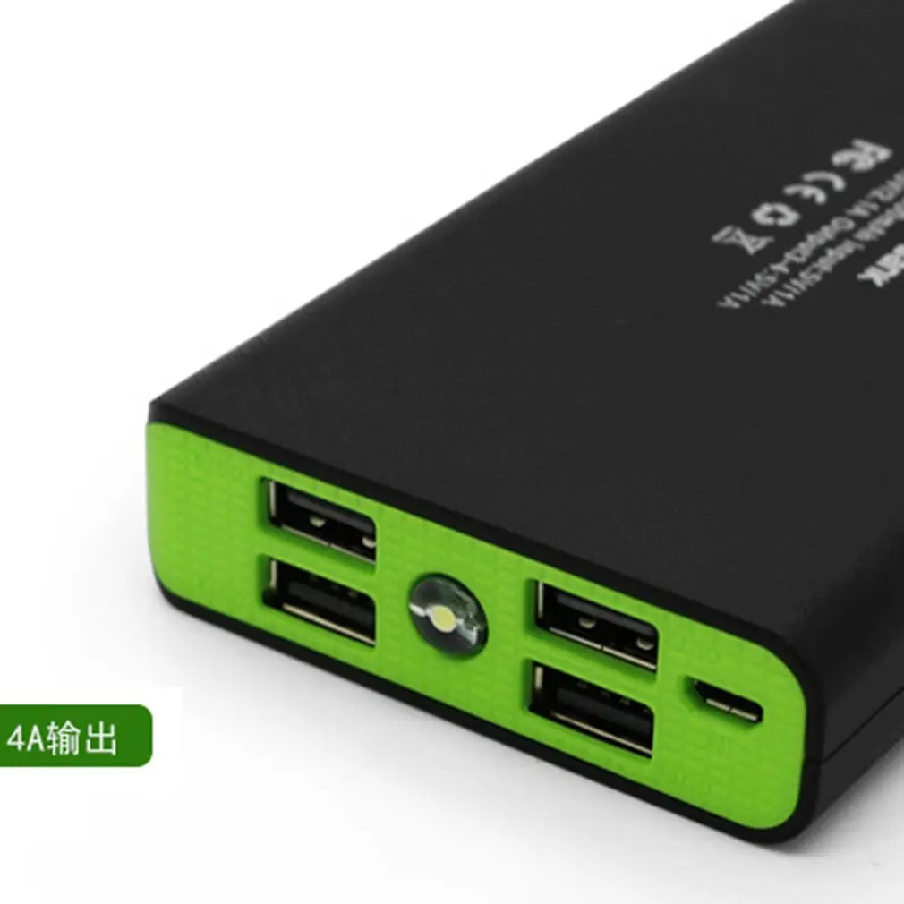 

Power Bank Shell with LED Flashlight 4 USB Ports 5V 2A Power Bank Case DIY Kits Powered By 6x18650 Batteries(not include)