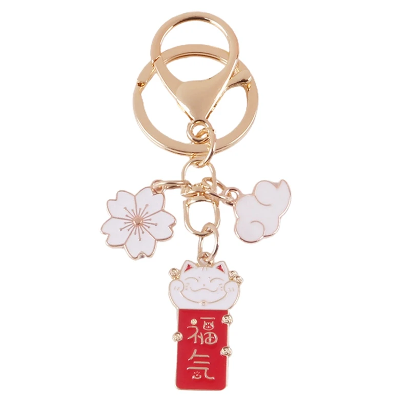 

Best Wish Word Keychain Cute Creative Flowers Good Luck Word Key Chain Jewelry Gift For Birthday Party Wedding