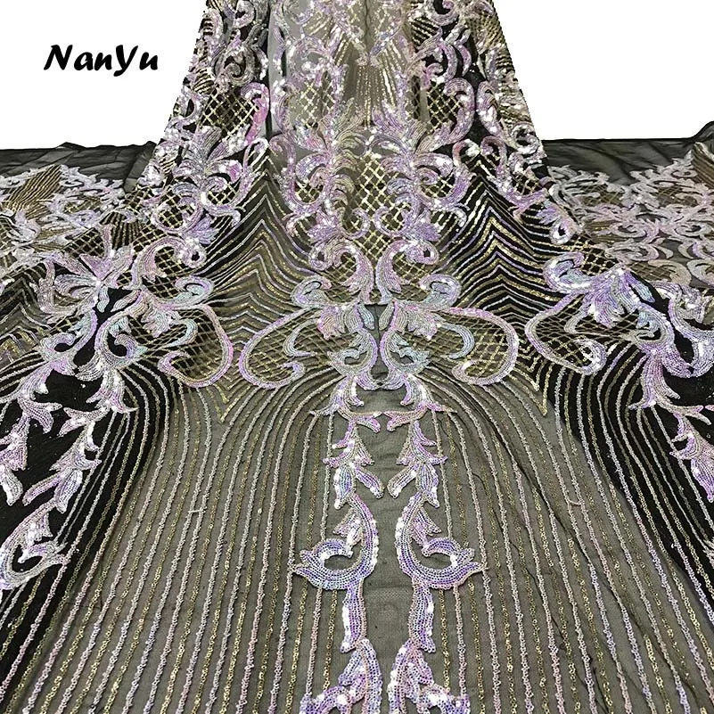 Горячая продажа африканская вышивка тюль кружевная ткань высокого качества