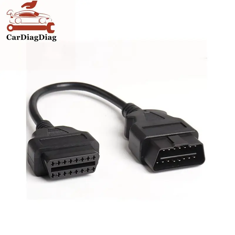 

30 см 16-контактный разъем OBD2 OBD-кабель-удлинитель между мужчинами и женщинами OBD 16-контактный кабель OBDII Разъем-адаптер