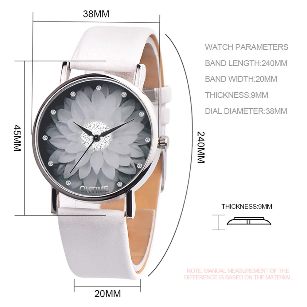 

Quartz Watch Women Lotus Printed Watches Ladies Fashion Simple Leather Band Strap Wristwatch montre femme 2021 envio gratis