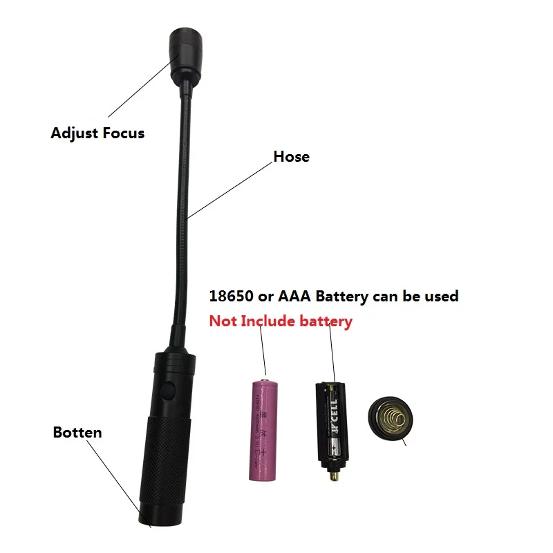 Светодиодный Телескопический светильник T6 с магнитной головкой гибкий на 360