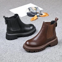 2022 autumn new womens short boots thick soled round head chelsea womens boots comfortable casual shoes boots 35 40