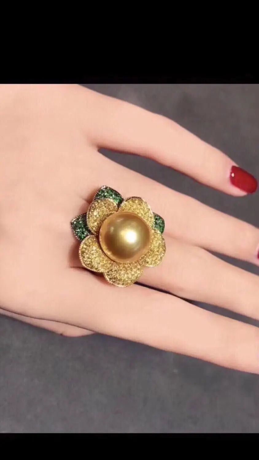Кольца с жемчугом D114 Изящные Ювелирные изделия кольца натуральным морским