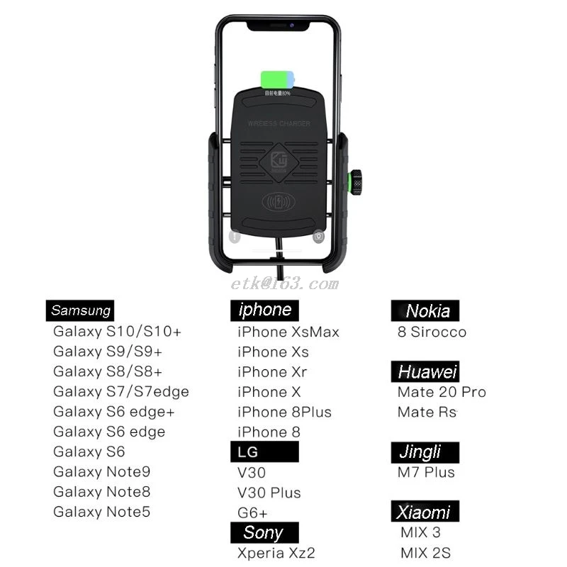 waterproof 12v motorcycle phone qi fast charging wireless charger bracket holder mount stand for iphone xs max xr x 8 samsung hu free global shipping