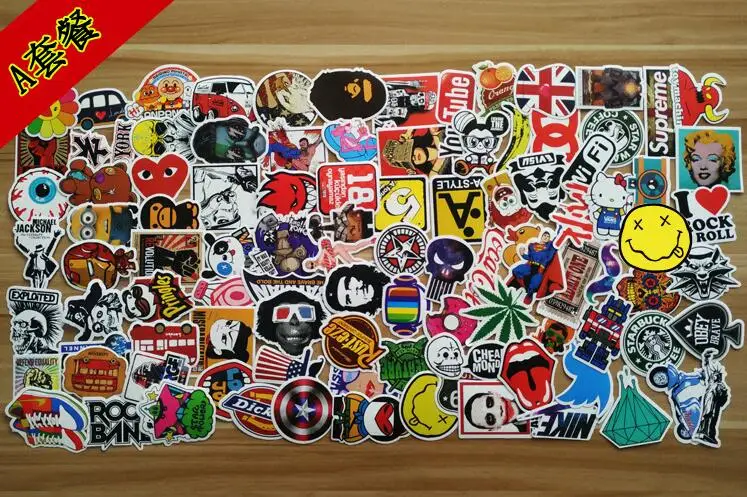 100 шт стикер s DIY Наклейка для скрапбукинга набор Водонепроницаемый Граффити стикер для багажа винтажный стикер для канцелярских товаров - Цвет: A