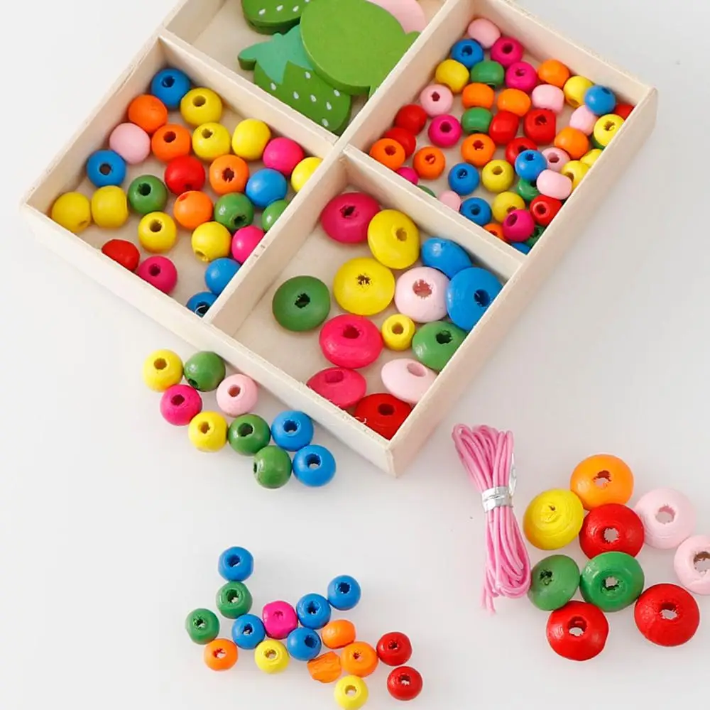 Набор деревянных бусин для детского сада многоцветный креативный пазл