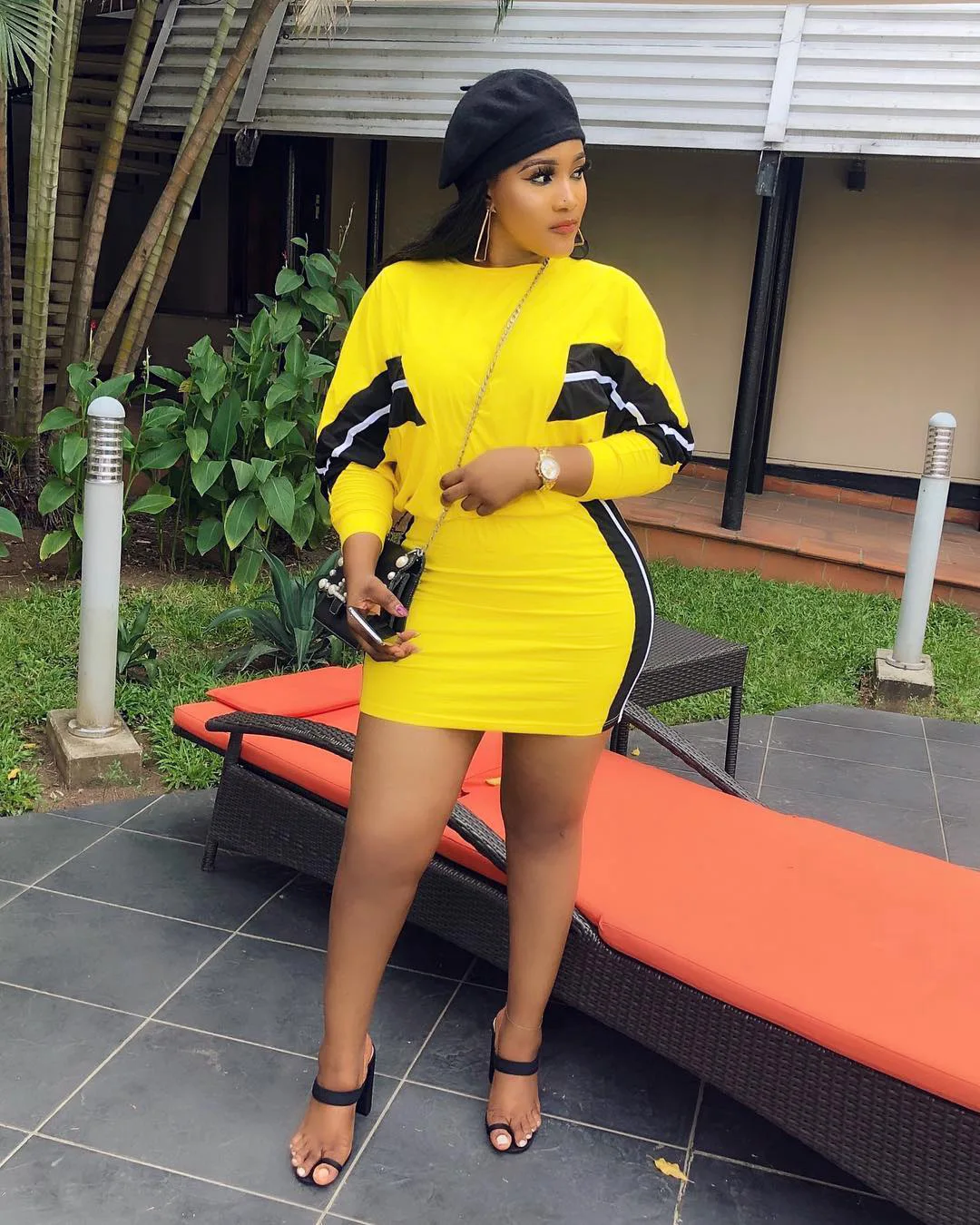 2019 женский костюм в полоску с О образным вырезом и длинным рукавом мини юбка миди