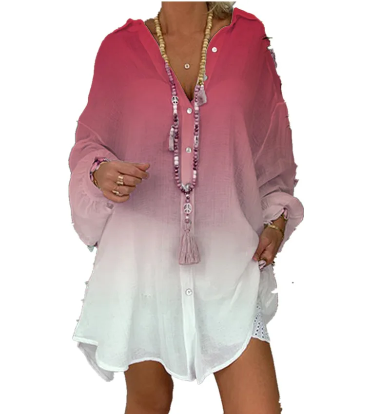 5XL Большие размеры осенние платья модные повседневные с градиентным принтом