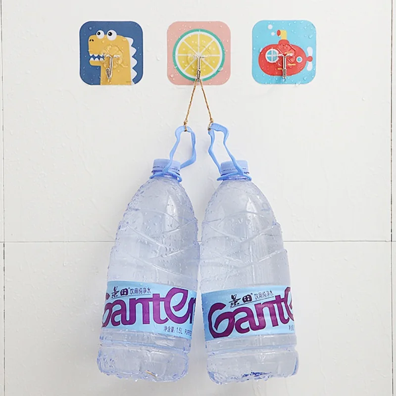 

1pc Cartoon Viscose Wall Mounted Hooks Seamless Wall Hanging Strong Load Hook Free Punching Hook Bathroom Kitchen Accessories