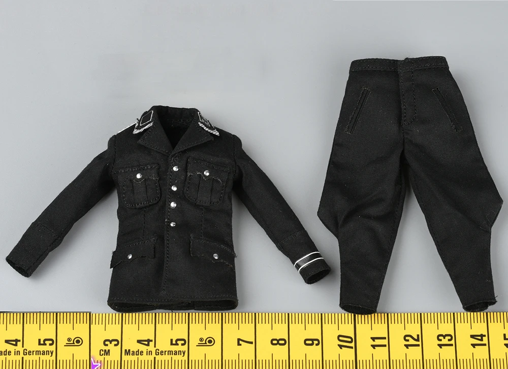 

POPTOYS BGS014 Scale 1/12 Big Head Soldier Series Black Uniform Top and Pant Dress Model For 6inch Action Figures Collectable