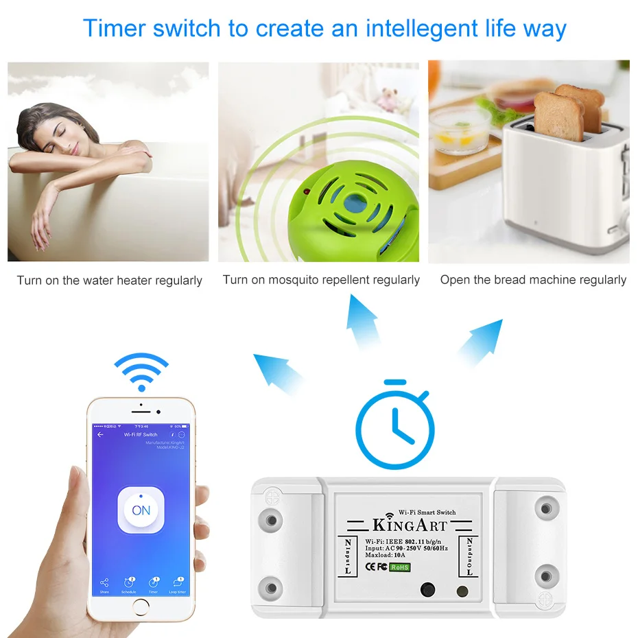 Умный переключатель с поддержкой Wi-Fi iOS/Android OS дистанционное управление через