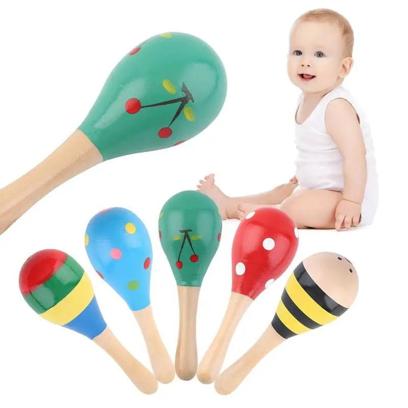 5 шт./лот маленькие красочные деревянные младенцы детский музыкальный инструмент