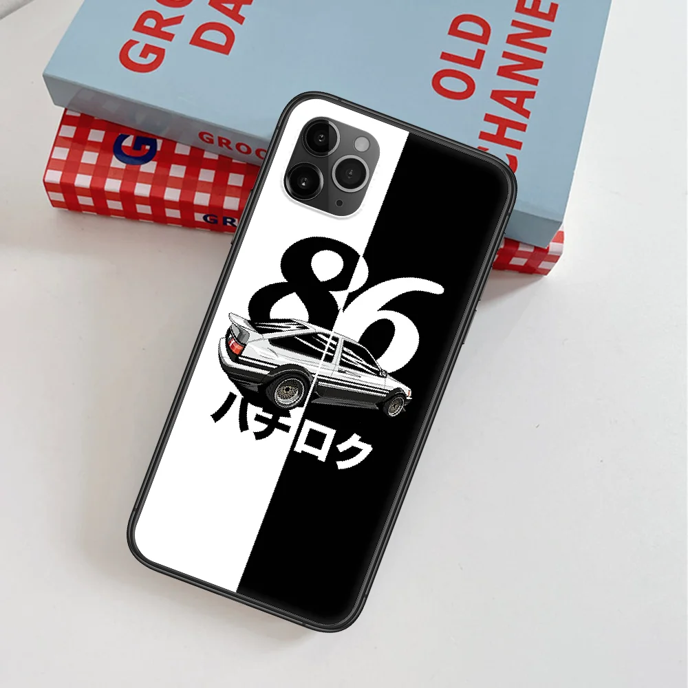 

Initial D AE86 Sport Car Phone Case For IPhone 4 4s 5 5S SE 5C 6 6S 7 8 Plus X XS XR 11 12 Mini Pro Max 2020 black Shell Soft