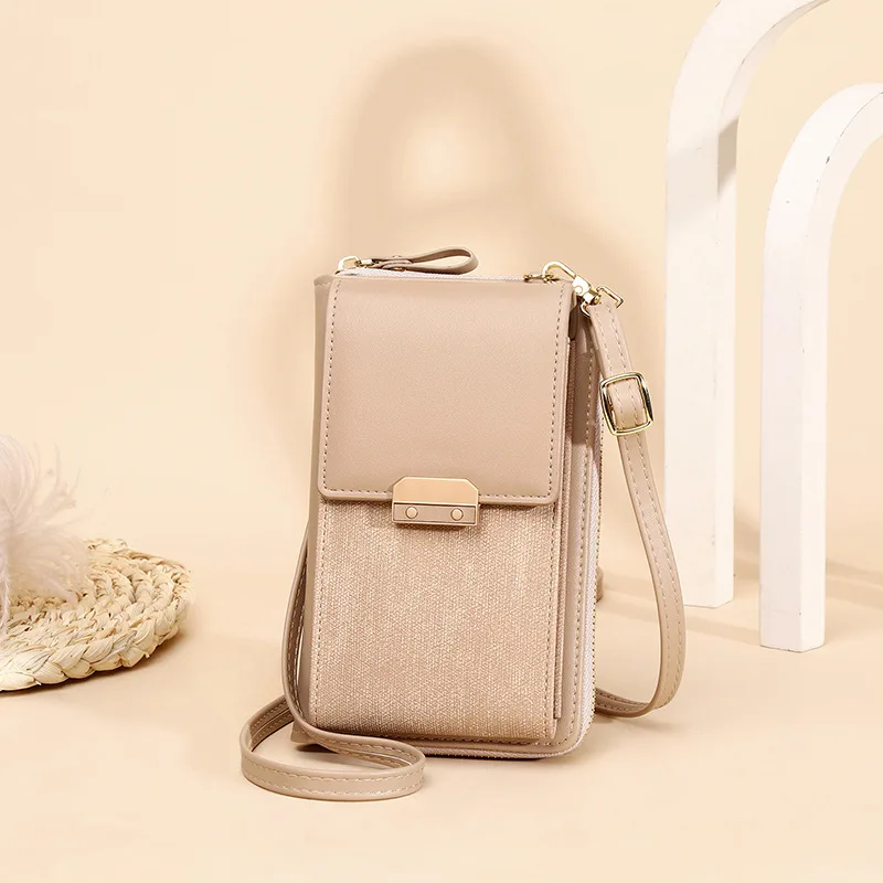 

2021 New Female Bag Mobile Phone Bag Trendy Simple Ladies Shoulder Bag Messenger Small Lock Square Bag