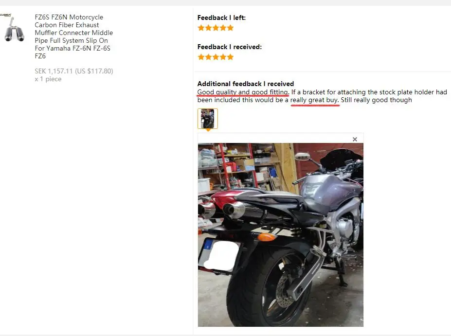 FZ6S FZ6N мотоцикла углеродного волокна выхлопной глушитель средняя труба полная Системы слипоны для Yamaha FZ-6N FZ-6S FZ6
