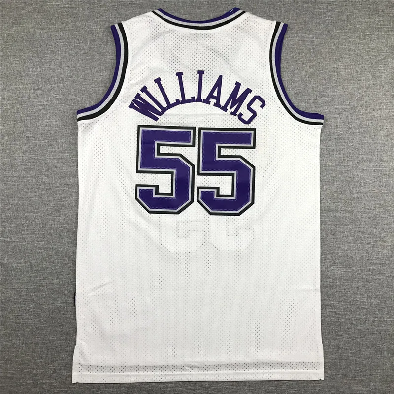 

Men Jason Williams Basketball Jersey 55 King White Black Purple Retro Jerseys size S-XXL Accept Custom