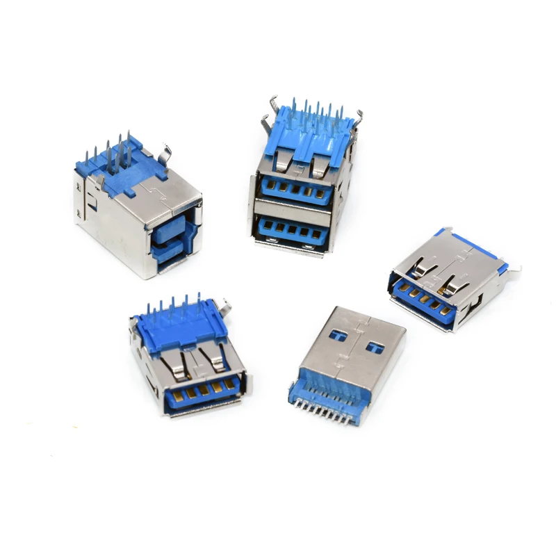 

5pcs USB 3.0 A Type Male Plug Connector 9 Pin SMT SMD High-speed Data Transmission USB 3.0 Jack Charging Socket Soldering