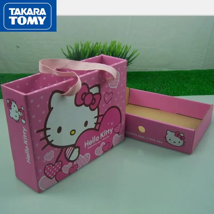 

TAKARA TOMY Cute Cartoon Hello Kitty Packaging Box Wholesale Exquisite Gift Box Folding Gift Box Square Large Portable Box
