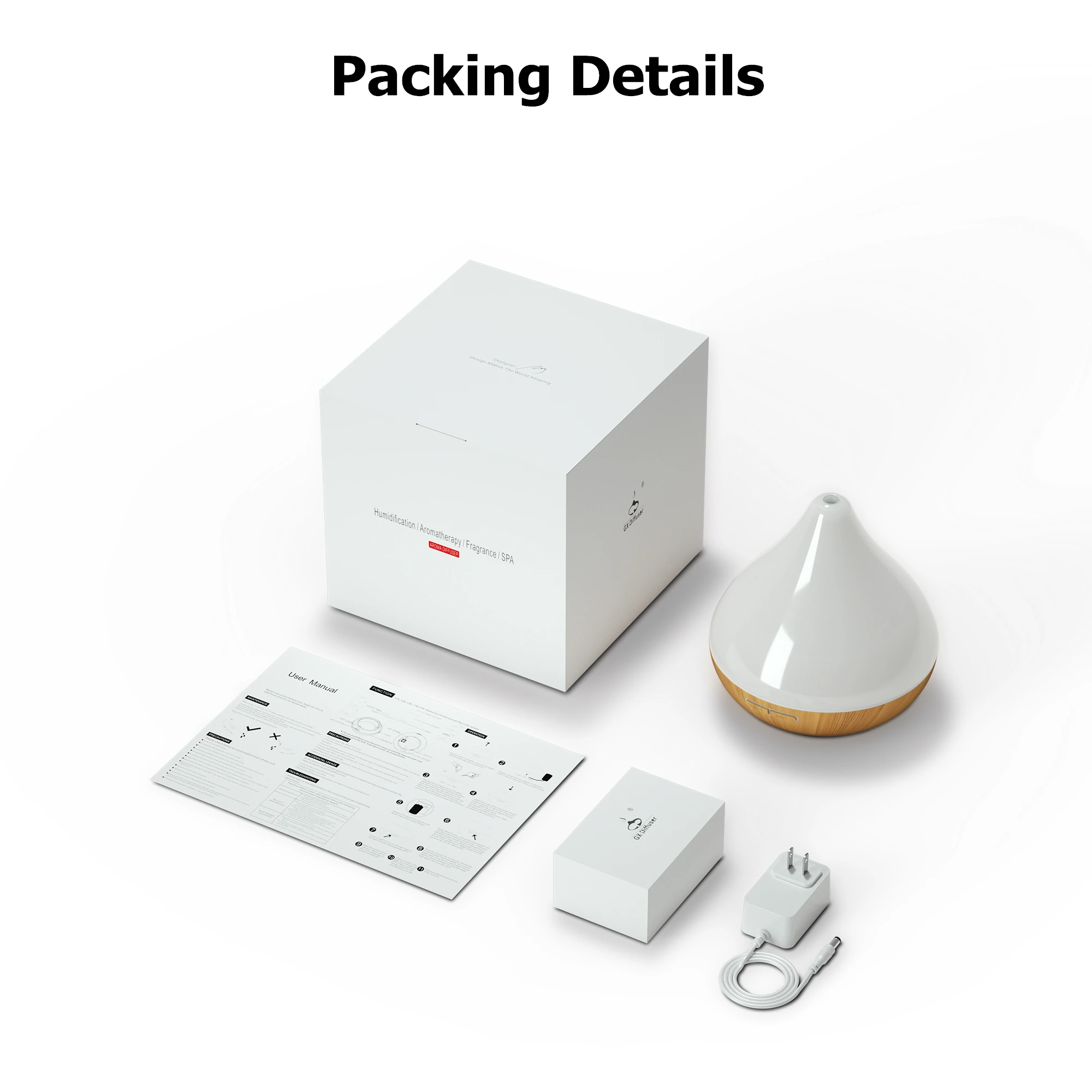 GX. Diffuser Горячая сменная светодиодная подсветка Эфирное масло Арома диффузор