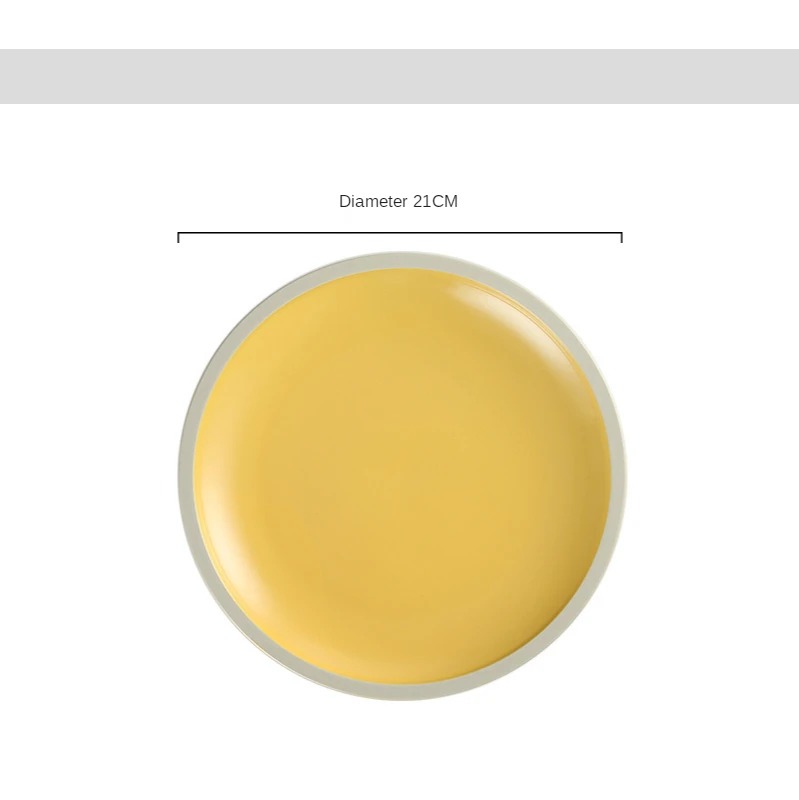 

8-10 Inch Nordic Ins Morandi Ceramic Matte Western Steak Plate Household Kitchen Tableware Set Pasta Flat Plate Cake