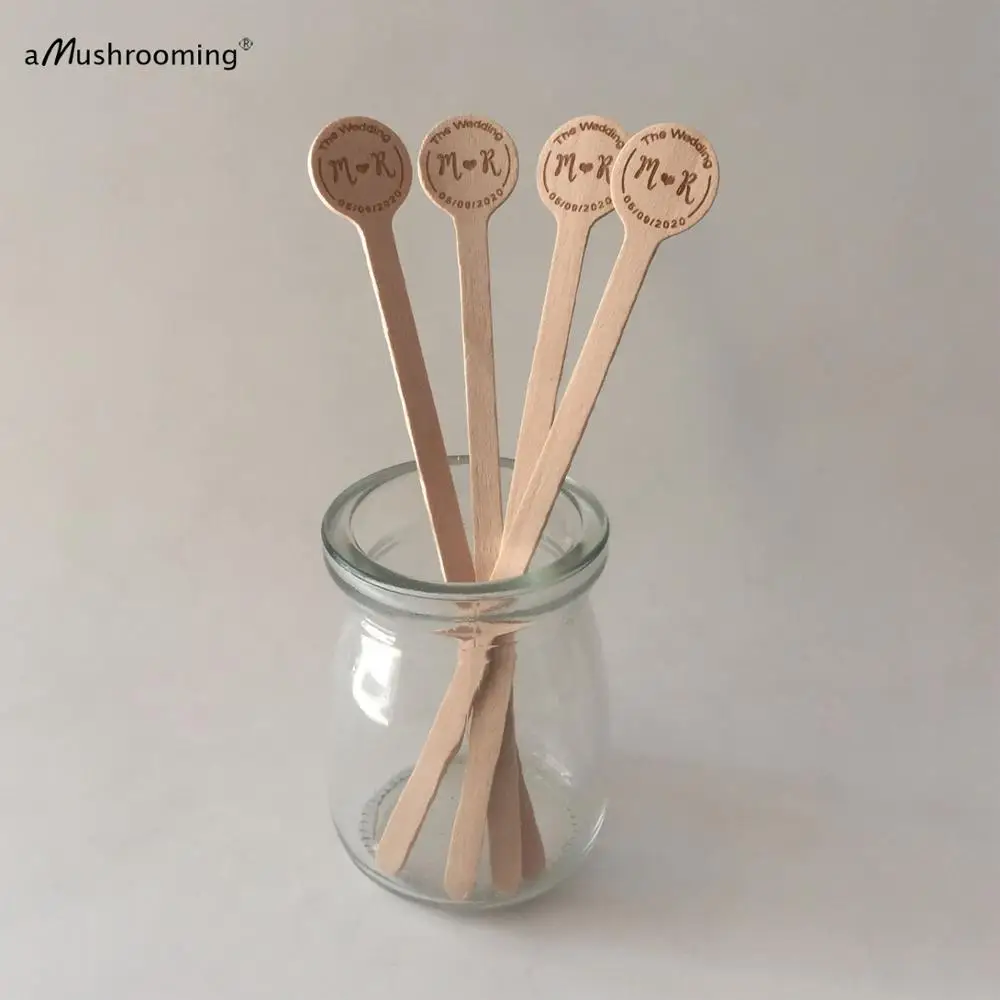 Деревянные штампы для напитков с надписью персонализированные Коктейльные